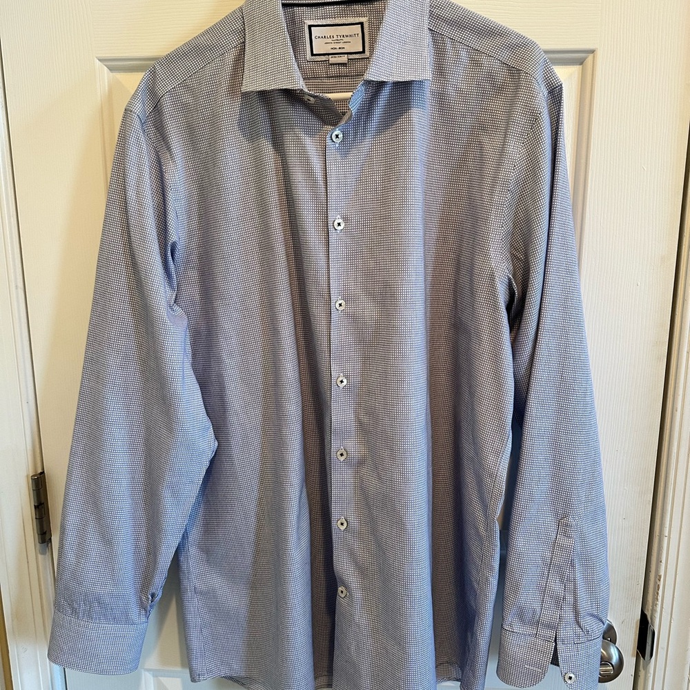 Charles Tyrwhitt Blue Micro-Pattern Dress Shirt